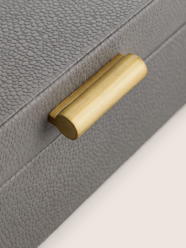 Veron Shagreen Leather Decorative Boxes, Set of 2 - Grey