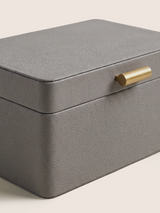 Veron Shagreen Leather Decorative Boxes, Set of 2 - Grey
