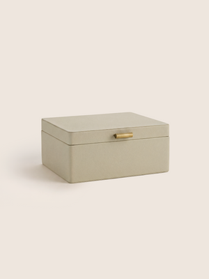 Veron Shagreen Leather Decorative Boxes, Set of 2 - Cream