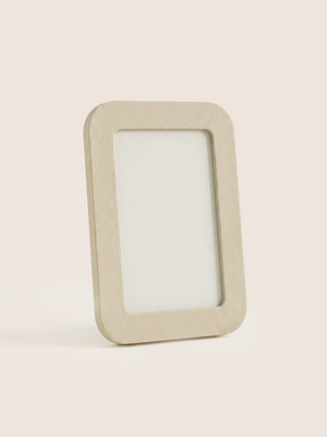 Faro Shagreen Leather Photo Frame, Set of 2 - Cream