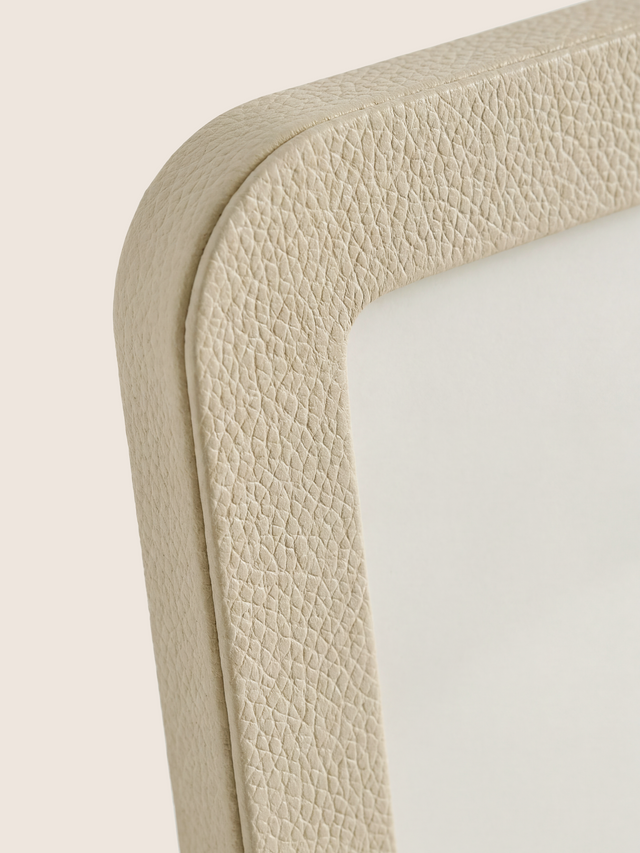 Faro Shagreen Leather Photo Frame, Set of 2 - Cream