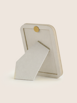 Faro Shagreen Leather Photo Frame, Set of 2 - Cream