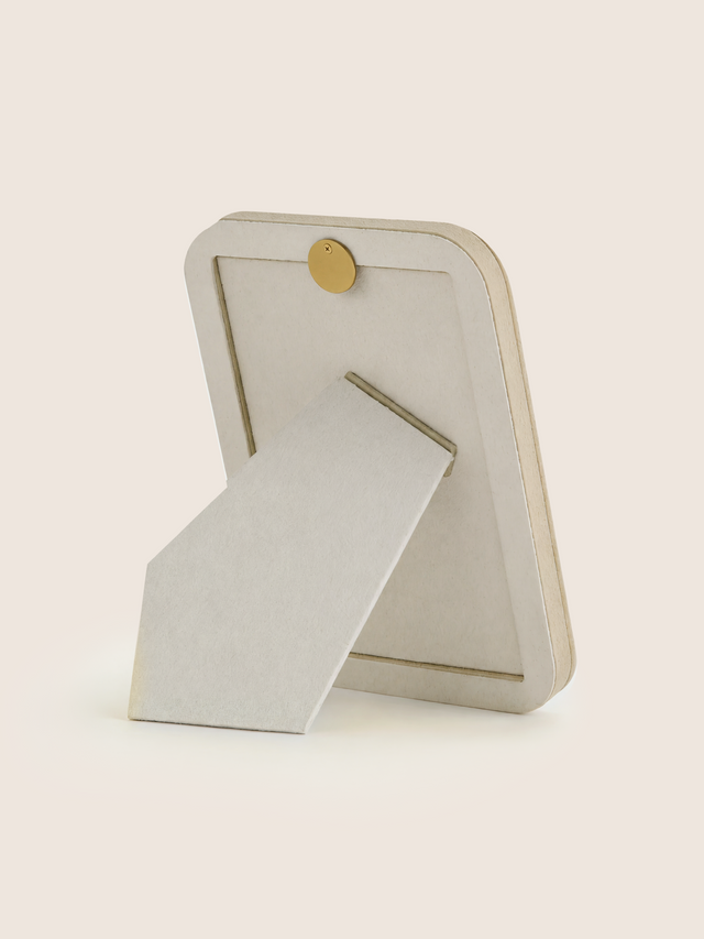 Faro Shagreen Leather Photo Frame, Set of 2 - Cream