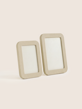 Faro Shagreen Leather Photo Frame, Set of 2 - Cream