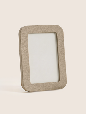 Faro Shagreen Leather Photo Frame, Set of 2 - Taupe