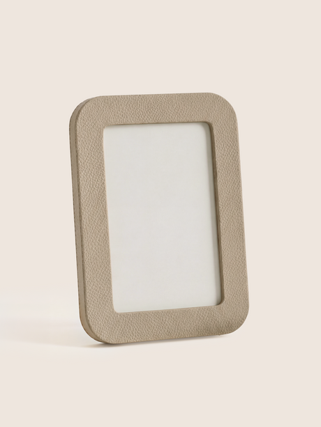 Faro Shagreen Leather Photo Frame, Set of 2 - Taupe