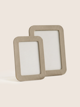 Faro Shagreen Leather Photo Frame, Set of 2 - Taupe