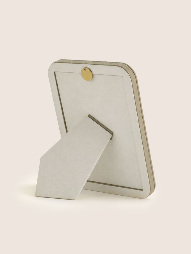 Faro Shagreen Leather Photo Frame, Set of 2 - Taupe