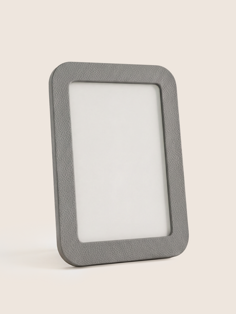 Faro Shagreen Leather Photo Frame, Set of 2 - Grey
