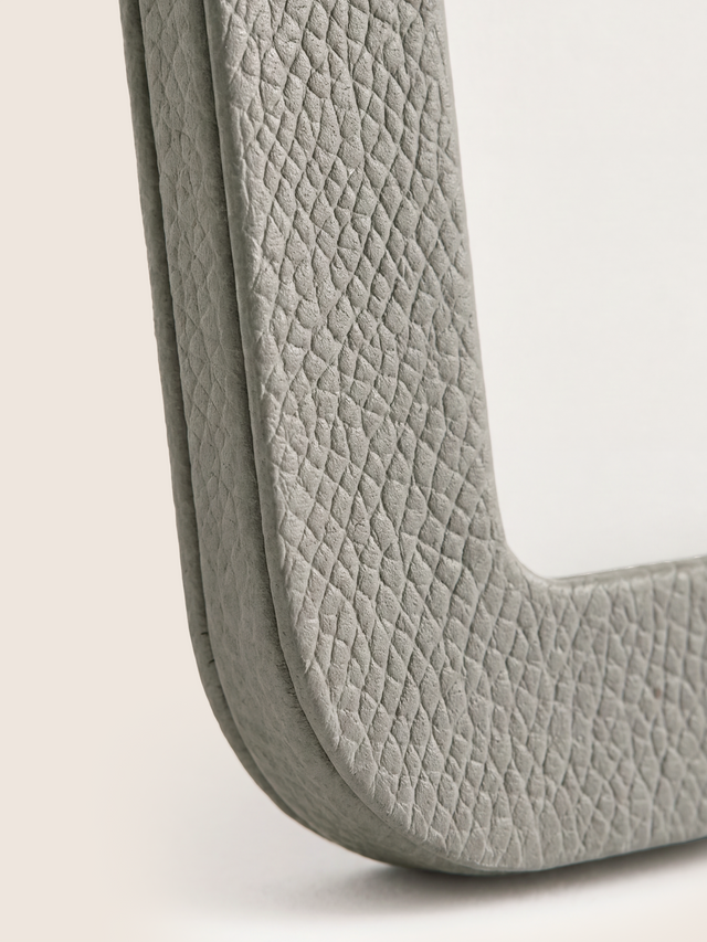 Faro Shagreen Leather Photo Frame, Set of 2 - Grey