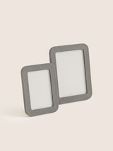 Faro Shagreen Leather Photo Frame, Set of 2 - Grey