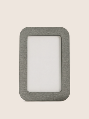 Faro Shagreen Leather Photo Frame, Set of 2 - Grey