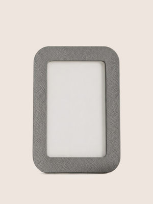 Faro Shagreen Leather Photo Frame, Set of 2 - Grey