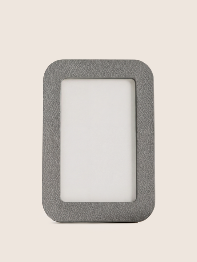 Faro Shagreen Leather Photo Frame, Set of 2 - Grey