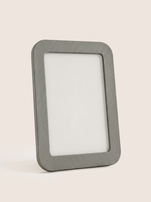 Faro Shagreen Leather Photo Frame, Set of 2 - Grey