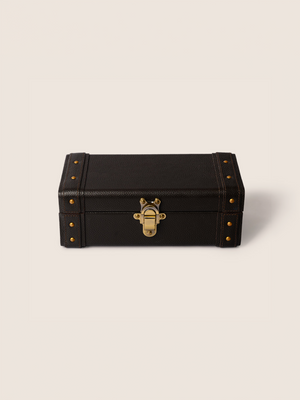 Bex Waxy Leather Watch Box - Brown