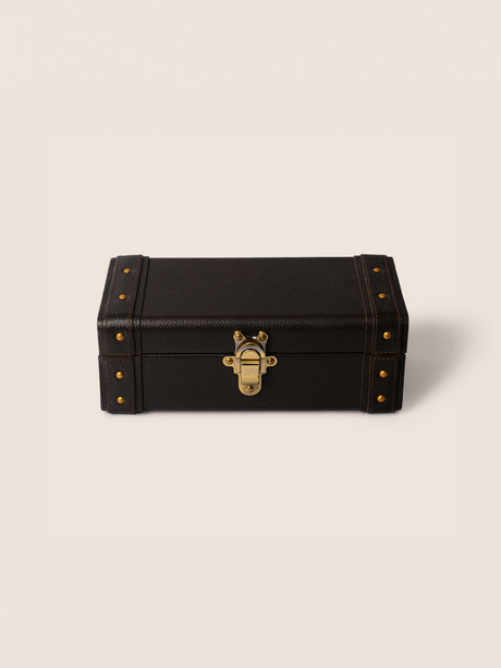 Bex Waxy Leather Watch Box - Brown