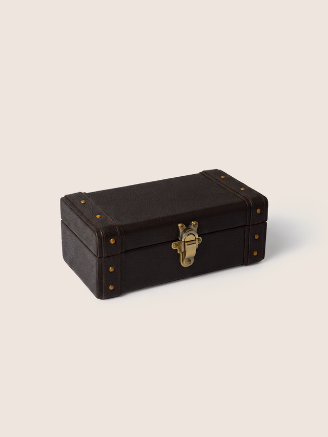 Bex Waxy Leather Watch Box - Brown