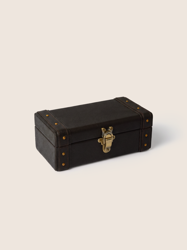 Bex Waxy Leather Watch Box - Brown
