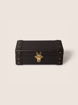 Bex Waxy Leather Watch Box - Brown