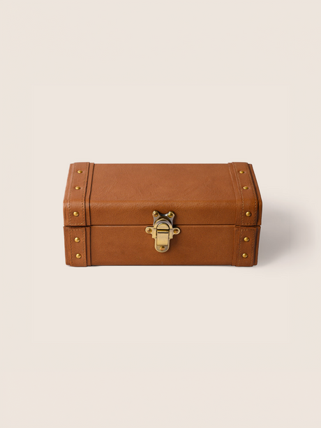 Bex Waxy Leather Watch Box - Cognac