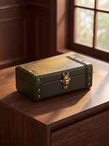 Bex Waxy Leather Watch Box - Green