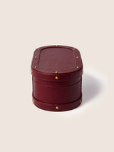 Orna Waxy Leather Jewellery Box - Burgundy