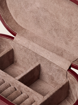 Orna Waxy Leather Jewellery Box - Burgundy