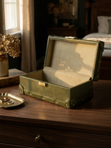 Torso Waxy Leather Keepsake Box - Green
