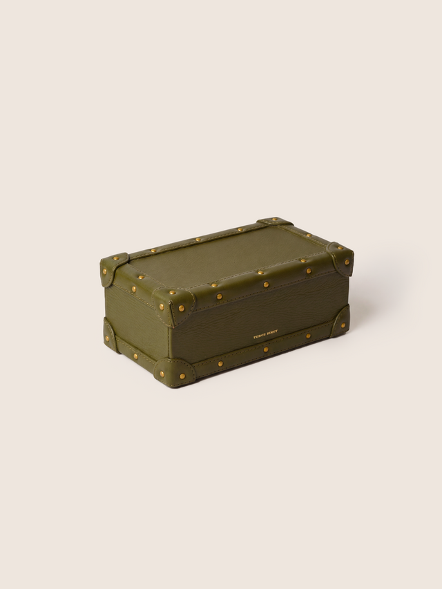 Torso Waxy Leather Keepsake Box - Green