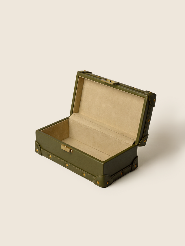 Torso Waxy Leather Keepsake Box - Green