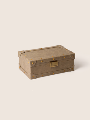 Torso Waxy Leather Keepsake Box - Taupe