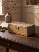 Torso Waxy Leather Keepsake Box - Taupe