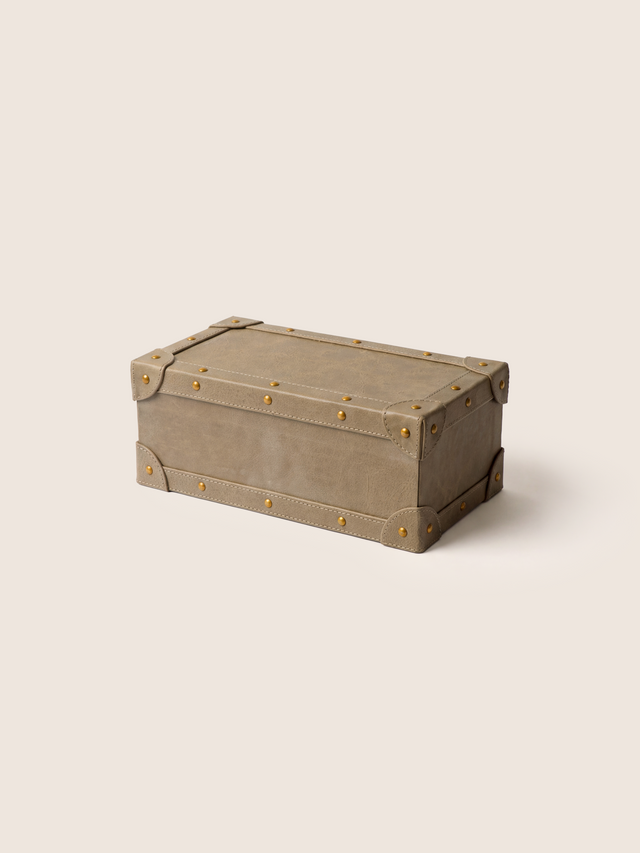 Torso Waxy Leather Keepsake Box - Taupe