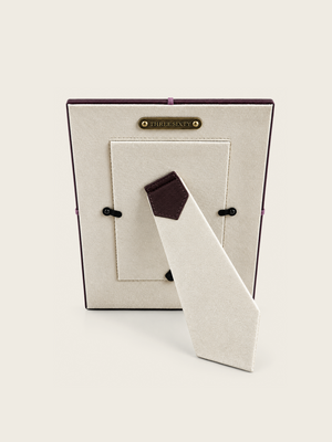 Pulcher Waxy Leather Photo Frame - Burgundy
