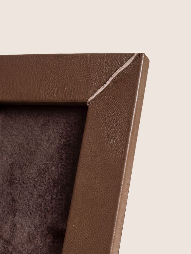 Pulcher Waxy Leather Photo Frame - Cognac