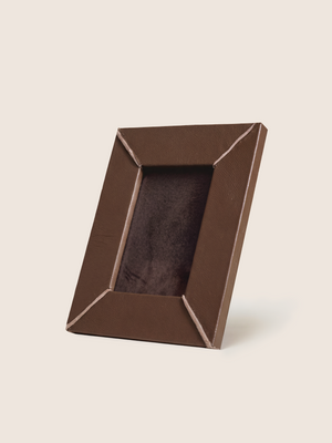 Pulcher Waxy Leather Photo Frame - Cognac