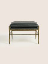Ludo Waxy Leather Stool - Olive