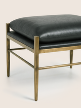Ludo Waxy Leather Stool - Olive