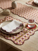 Varasi Checkered Print Table Runner