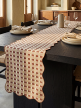 Varasi Checkered Print Table Runner