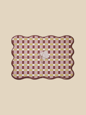 Varasi Checkered Print Table Placemats, Set of 6
