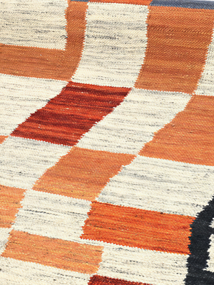 Kairo Hand-woven Wool Kilim Rug - Orange