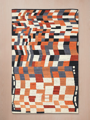Kairo Hand-woven Wool Kilim Rug - Orange