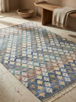 Octavia Hand-woven PET Kilim Rug - Grey