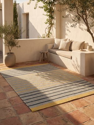 Soleil Hand-woven PET Striped Rug - Multi