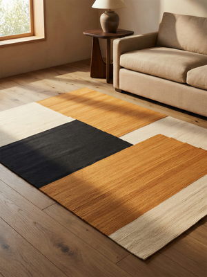 Gillian Wool & Cotton Kilim Abstract Rug - Yellow