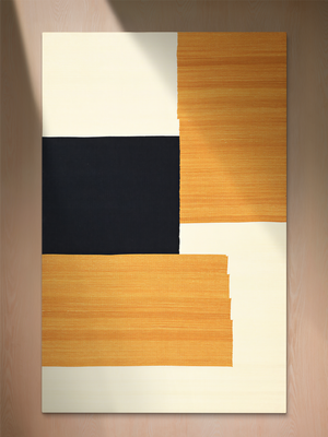 Gillian Wool & Cotton Kilim Abstract Rug - Yellow