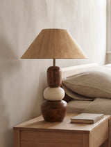 Olivia Raw Silk Lampshade with Mini Pebble Base