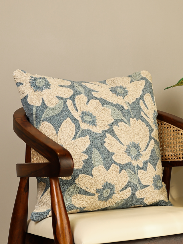 Salvia Cotton Floral Cushion